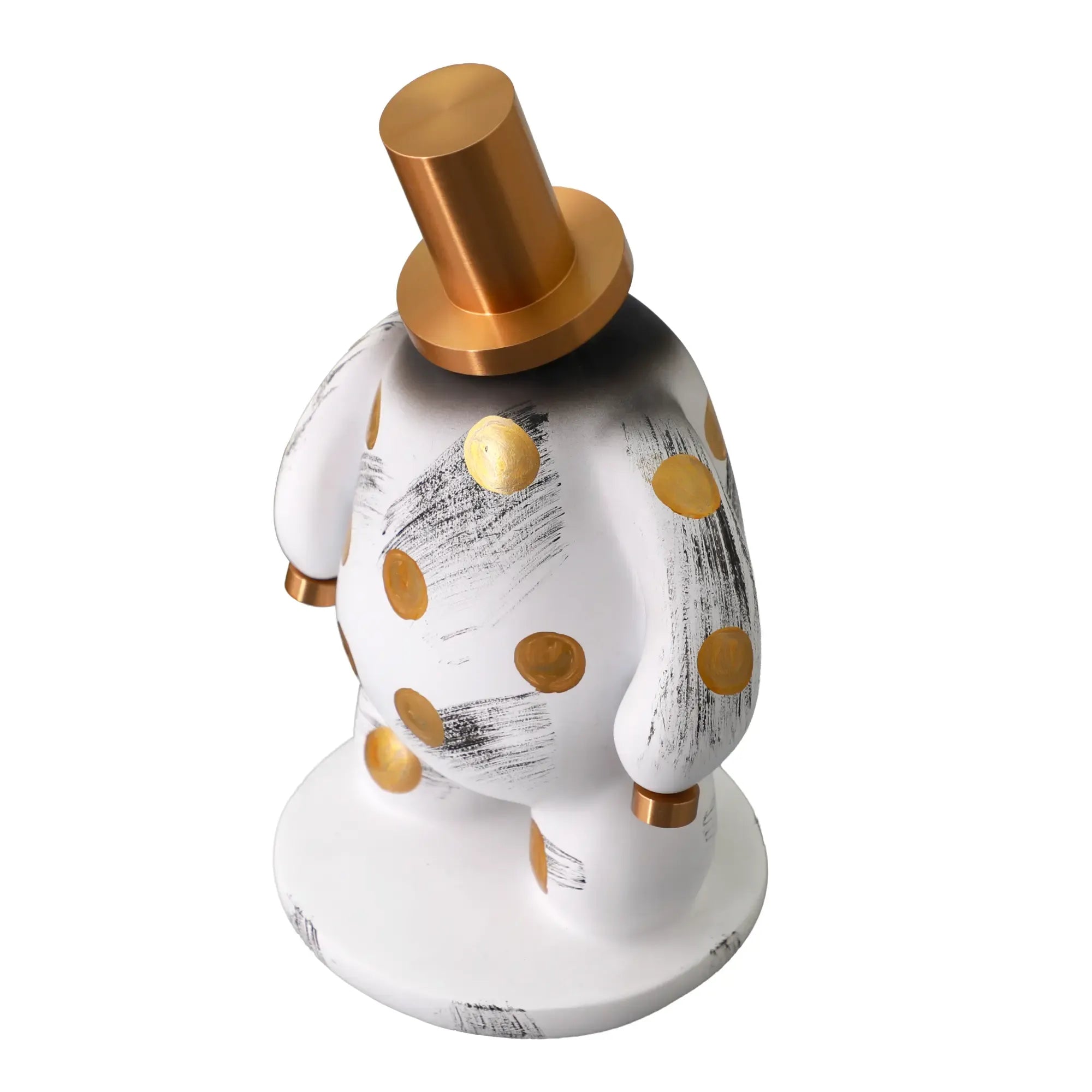 Dekofigur - Designer Pop-Art Skulptur - Skulptur Verspieltes Pop-Design Orbis Aurum Weiss-Gold