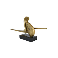 Dekoobjekt - auf Marmorsockel - Goldenes Kunstobjekt Dekorationfigur Abstrakt Momentum