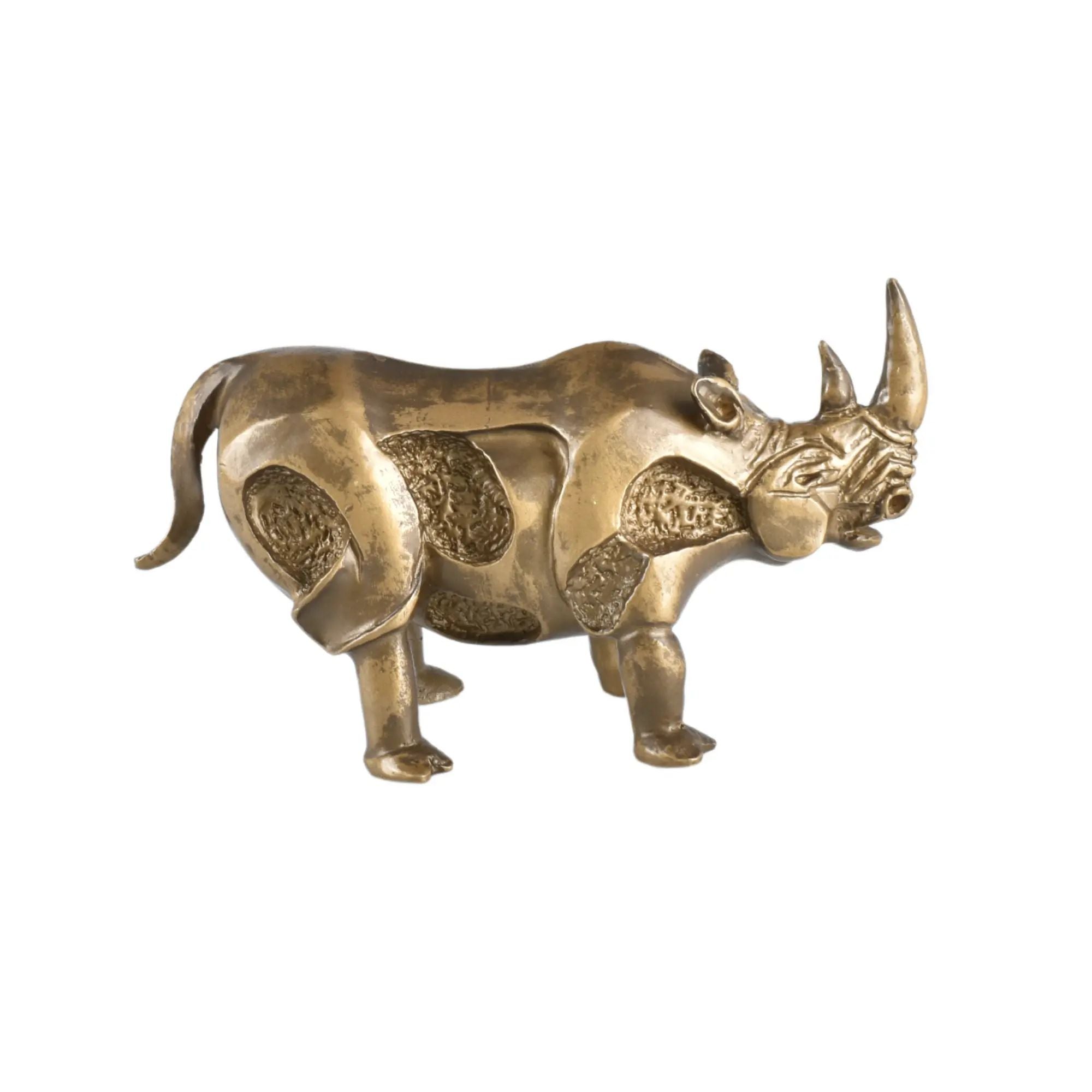 Tierfigur - Nashorn - Edle Deko-Skulptur Design Deko-objekt Brass Guardian Bronze