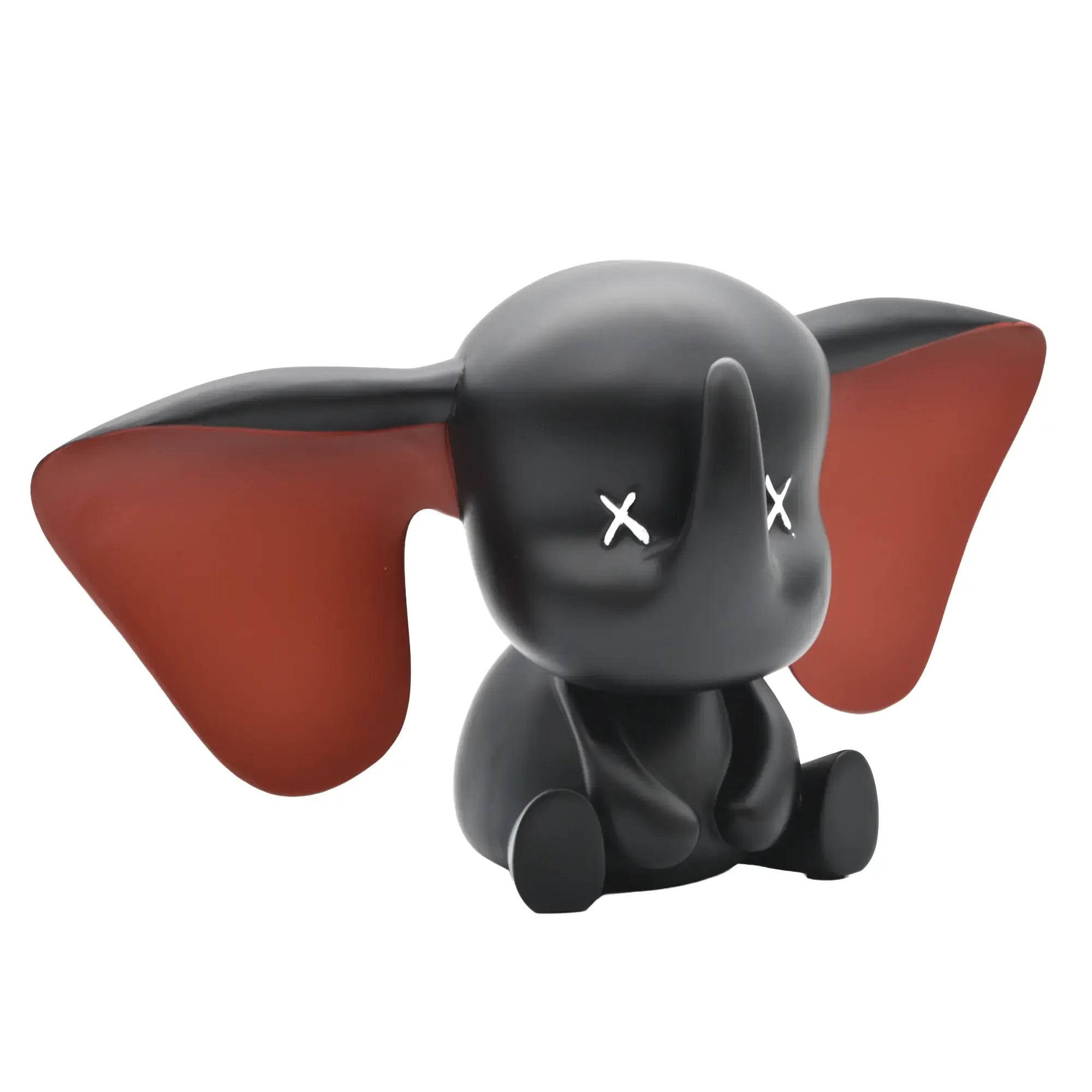 Cartoonfigur - Deko Skulptur Pop‑Art Jumbo Elefant schwarz Abstrakte – Cartoon-Toy – Designdeko Elephas Dumbo Sitzend