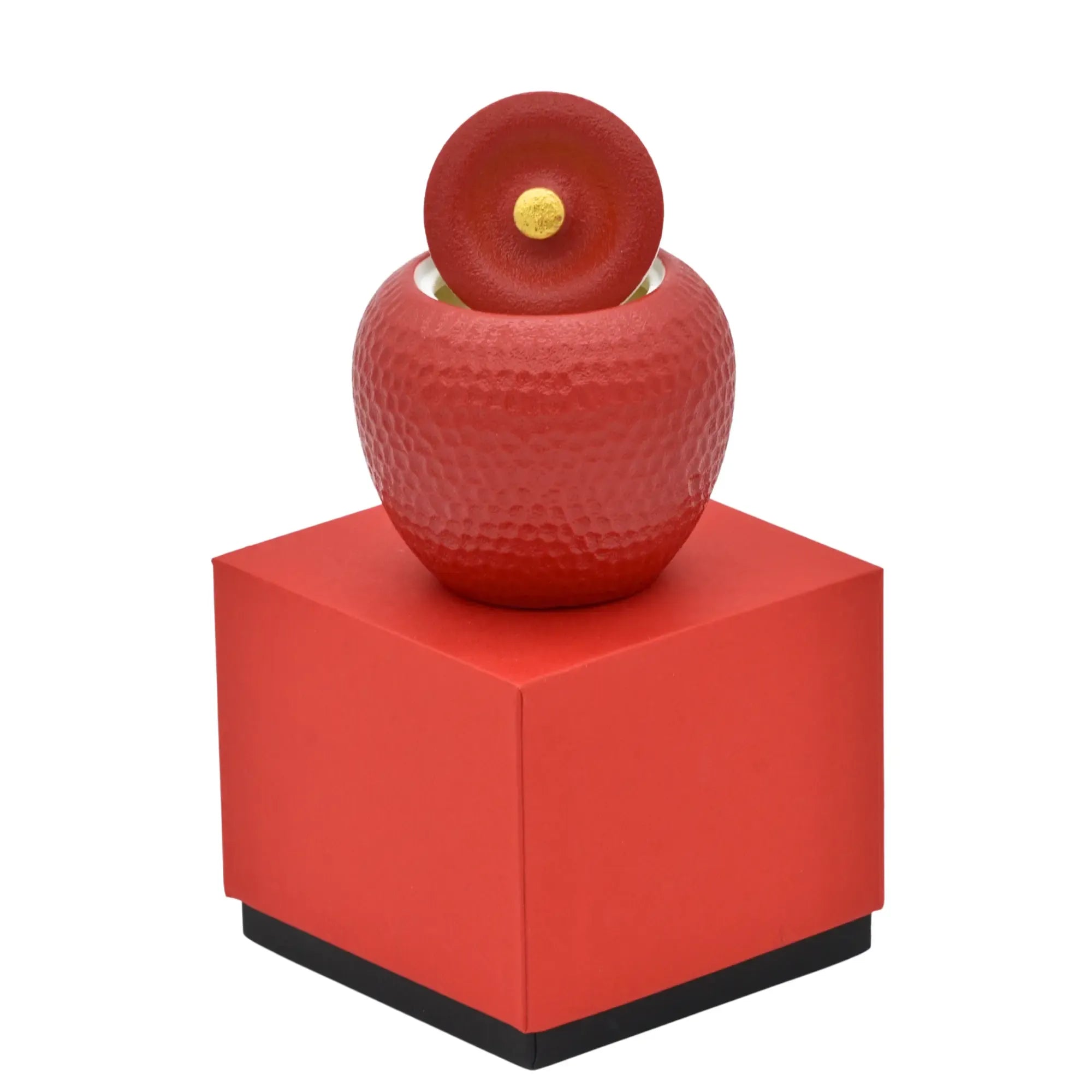 Duftkerze - nachaltige Kerze in Keramik-Dose - Apfelform - Aromakerze - Apfel Zitronenrosen