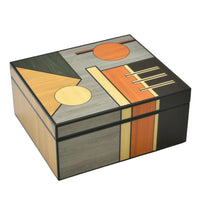 Schmuckbox - Art-Deco-Schmuckkästchen – Edelholz-Intarsien Accessoire-Box – Schmuckdose Orfeo