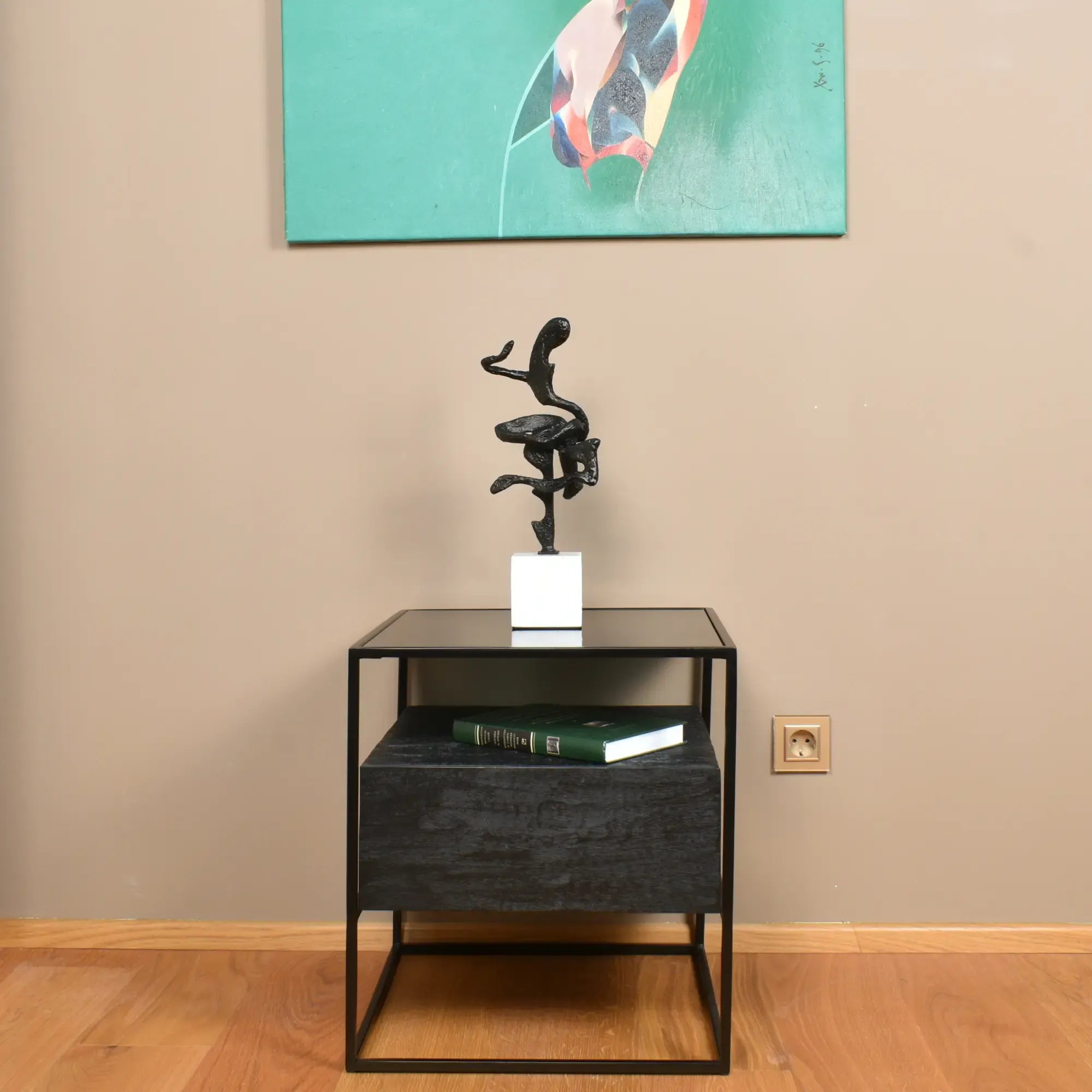 Salsafigur - auf Marmorfuß - Deko-Objekt edle Stahlskulptur Salsa