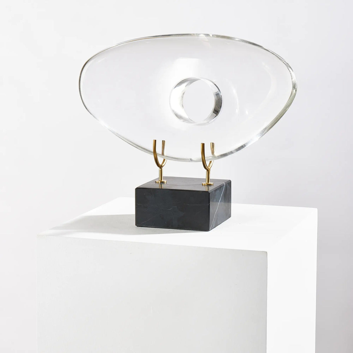 Dekoobjekt - Glaskunst auf Marmor - Glasfigur Abstrakt Designobjekt organisch Nuvole