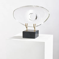 Dekoobjekt - Glaskunst auf Marmor - Glasfigur Abstrakt Designobjekt organisch Nuvole