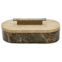 Marmordose - oval mit Deckel - Marmor-Schmuckkästchen schöne Box Roma Duo