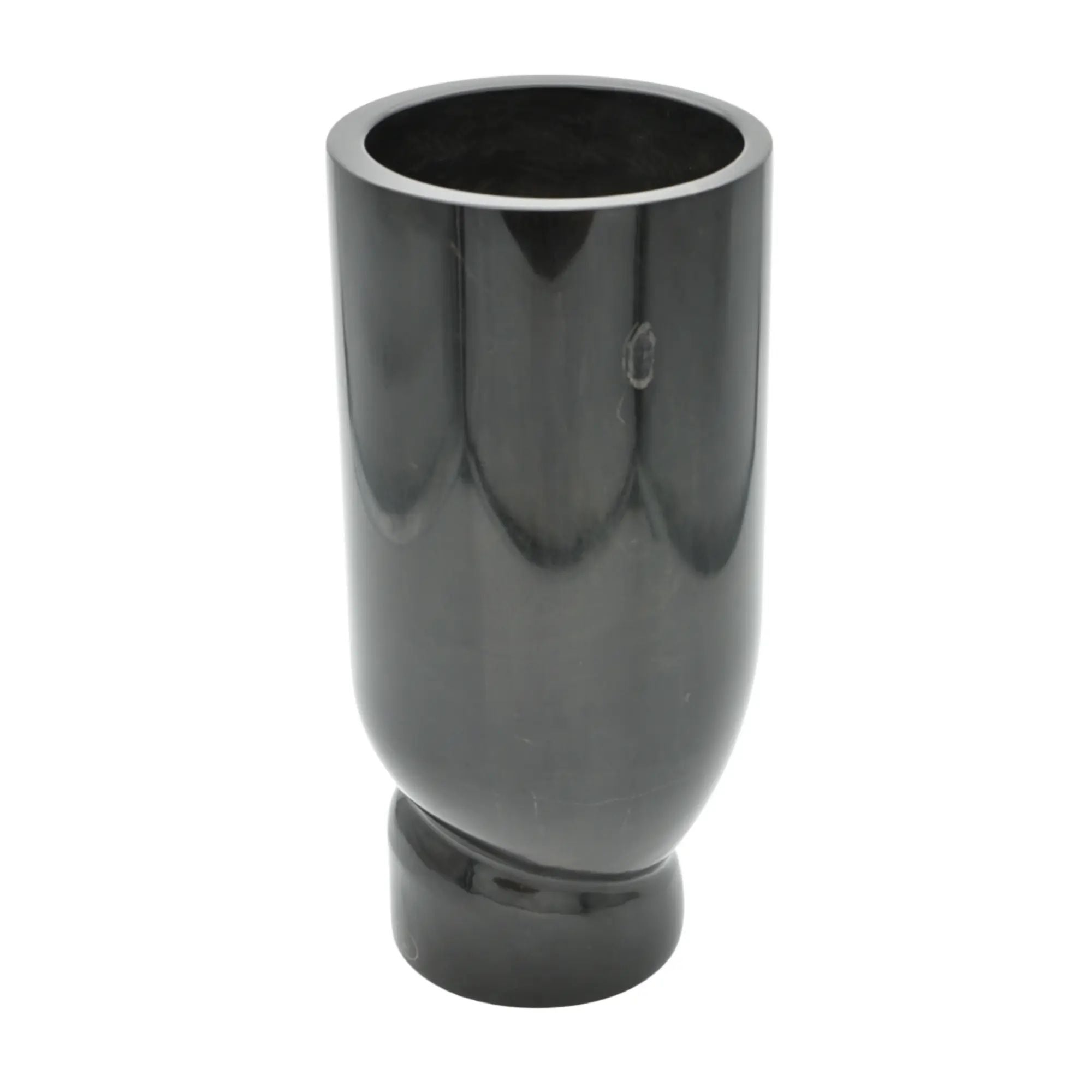 Marmorvase - mit verdrehtem Fuß - Schlichte elegante schwere Designer Marmor Tischvase Élan Noir Default Title