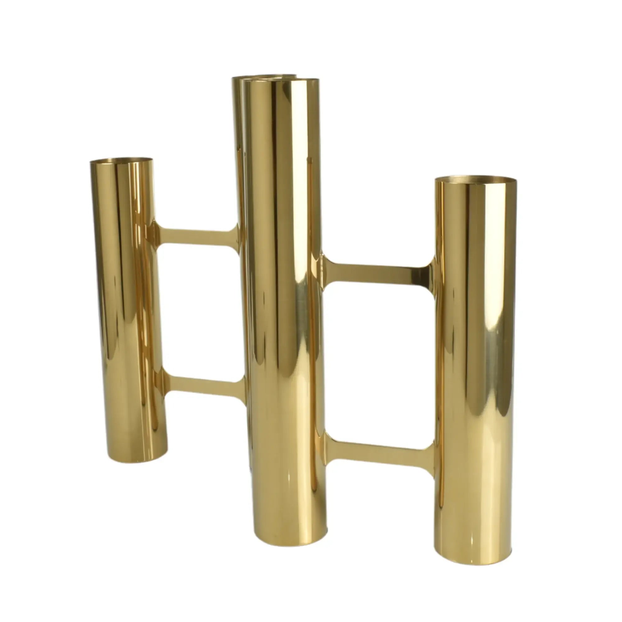 Tischvase - mit 4 Kammern - Große Metallvase mit Öffnungen für langstielige Blumen Magnifique