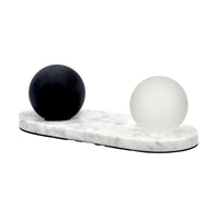 Dekoobjekt - Tablett mit Kugeln Carrara-Marmor – Dekoplatte – Designtablett Equilibrio