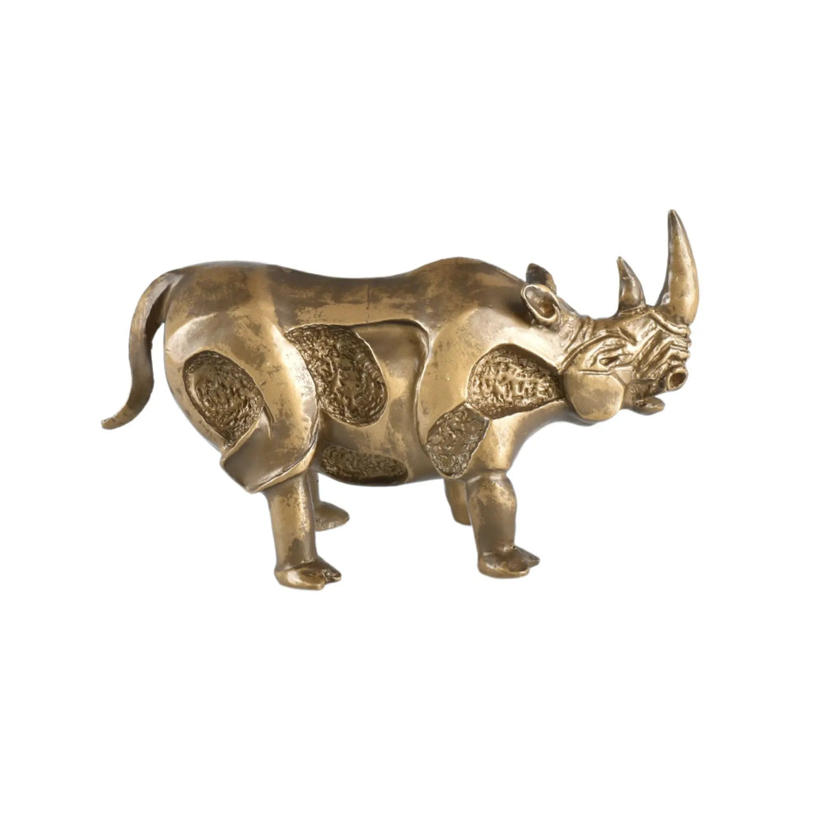 Tierfigur - Nashorn - Edle Deko-Skulptur Design Deko-objekt Brass Guardian