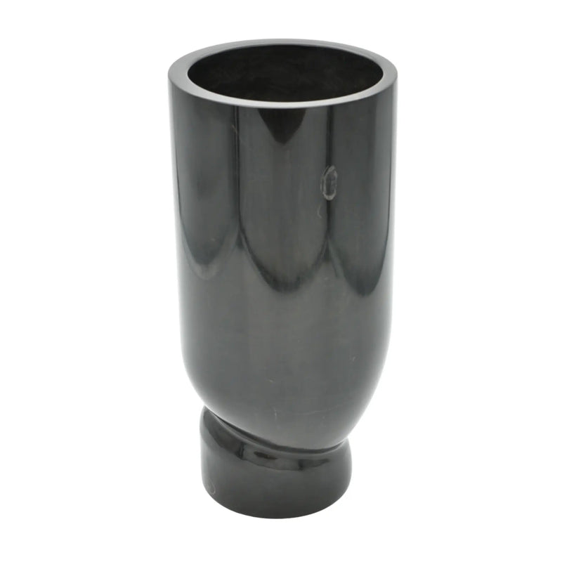 Marmorvase - mit verdrehtem Fuß - Schlichte elegante schwere Designer Marmor Tischvase Élan Noir