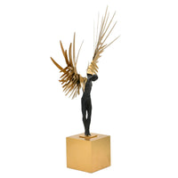 Dekoskulptur - mit Goldflügeln - Luxus Dekofigur Engel Deko-Skulptur Eterna Flügel