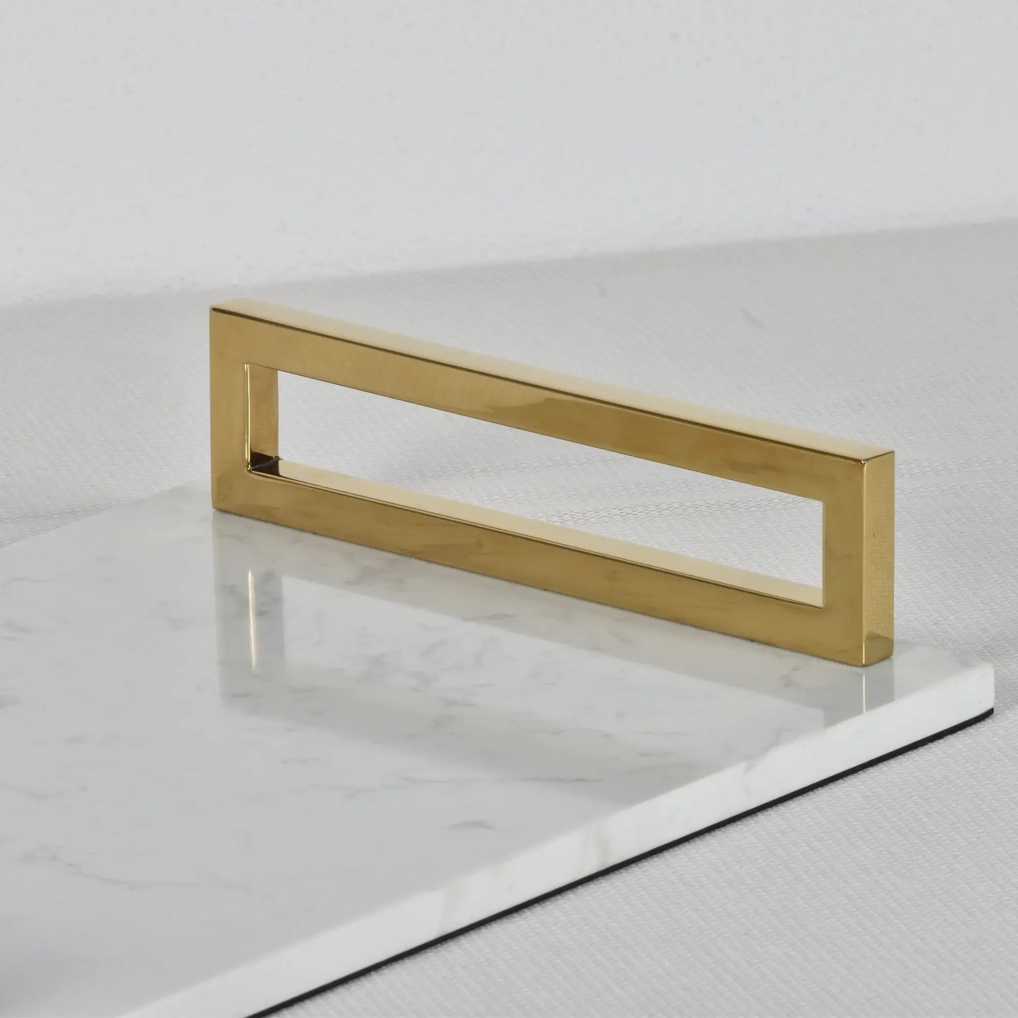 Marmortablett - mit Goldgriffen - Luxus Serviertablett Dekotablett rechteckig Aurora Luxe