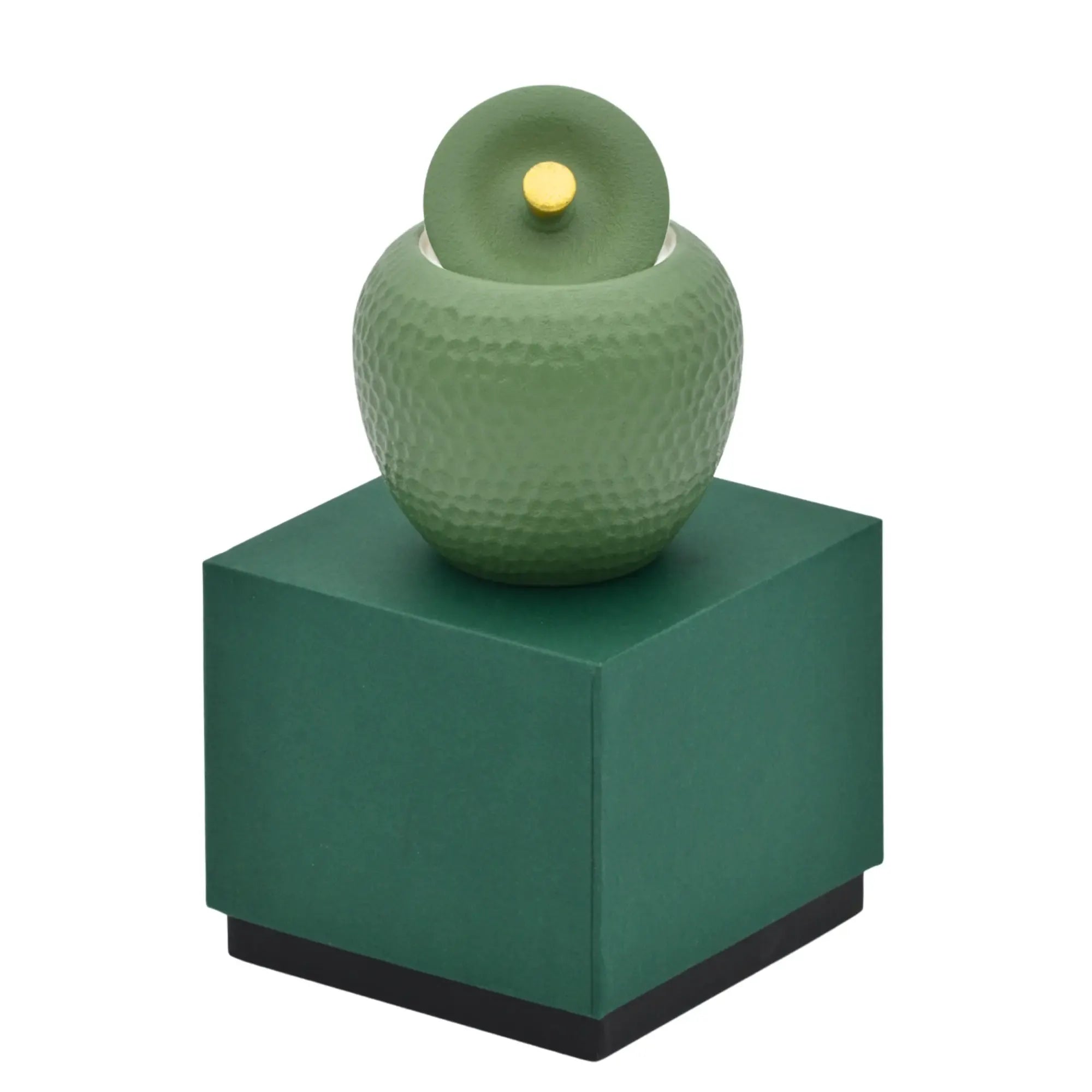 Duftkerze - nachaltige Kerze in Keramik-Dose - Apfelform - Aromakerze - Apfel Zitronenduft