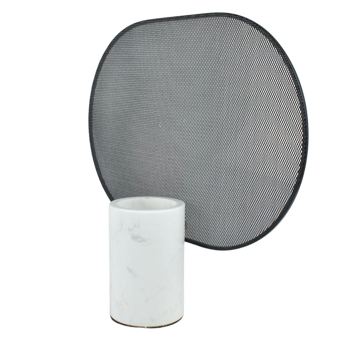 Marmorvase - rund mit Alu - Exclusive Designervase Deko Tischvase Marble Eclipse