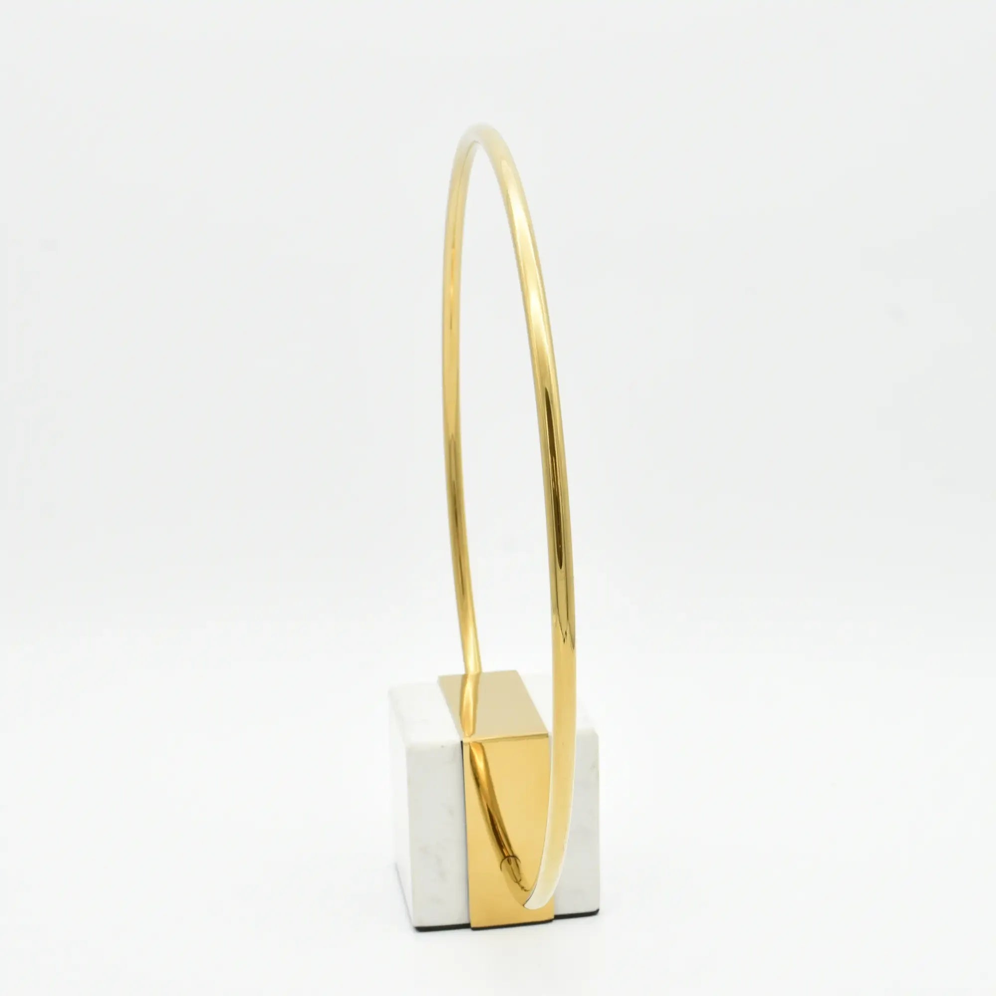 Dekoobjekt - rund mit Goldakzent - Designer Dekoration Marmor Ringhalter Eclipse Halo Default Title