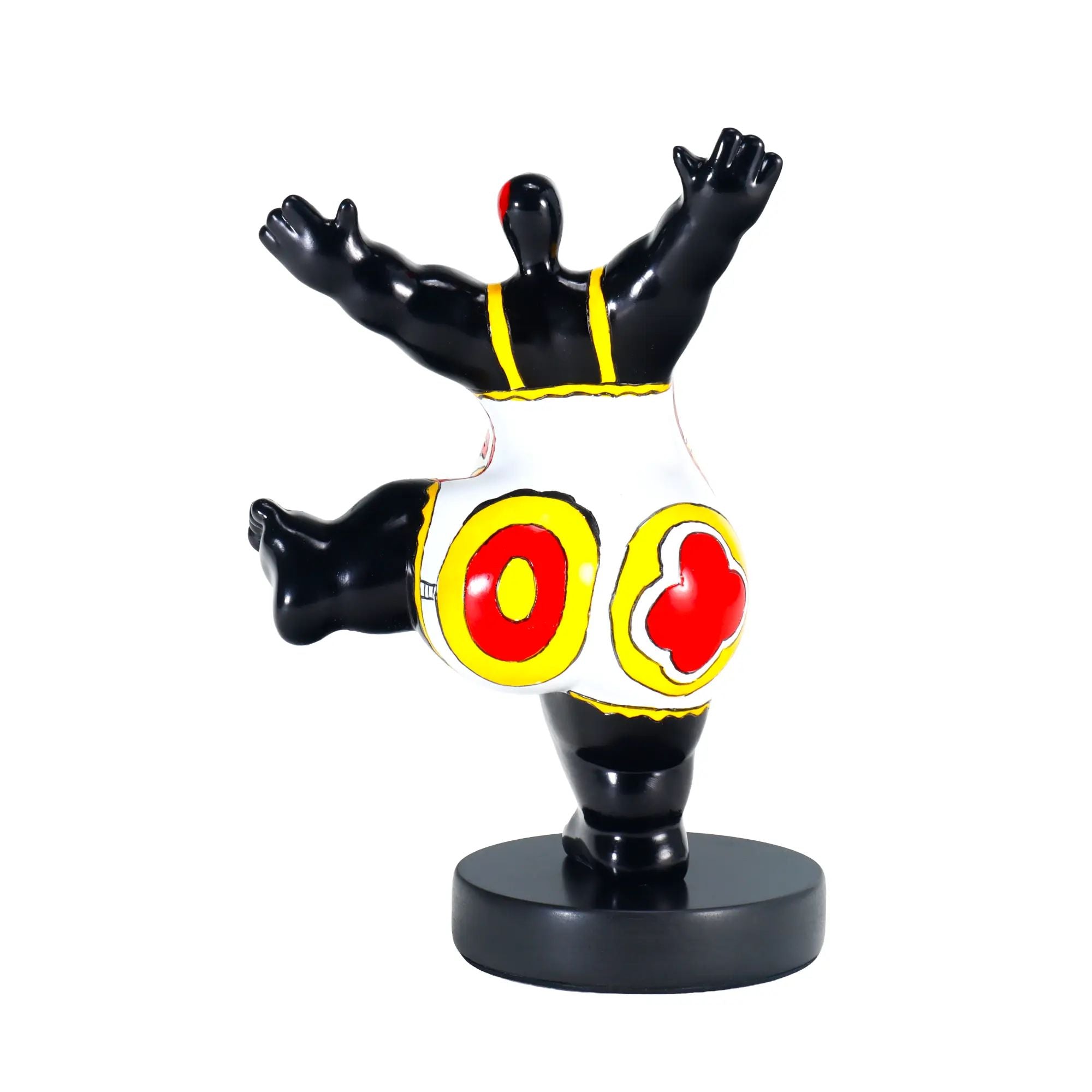 Statue - Skulptur – Abstrakte Pop‑Art Dekofigur aus Kunstharz, handbemalt auf Rundsockel – Danse Joyeuse Nan