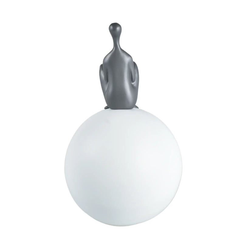 Dekofigur - Mensch auf einer Kugel - Modernes Deko-Objekt Figurenskulptur Réflexion Moderne
