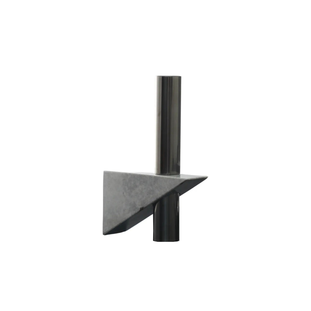 Tischvase - mit Marmorfuß - Designer Edelstahlvase moderne Marmorvase Zenith