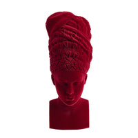 Samtdeko - Damenkopf Büste - Samt-Figur rote Deko-Figur Adeola
