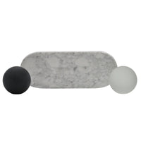 Dekoobjekt - Tablett mit Kugeln Carrara-Marmor – Dekoplatte – Designtablett Equilibrio