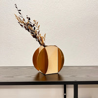 Designervase - aus Leder - Tischvase mit Aufbewahrung Dekovase Vesu
