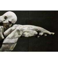Kunststein-Skulptur - gebeugte Menschenfigur - Kunststein auf Sockel Human Arc
