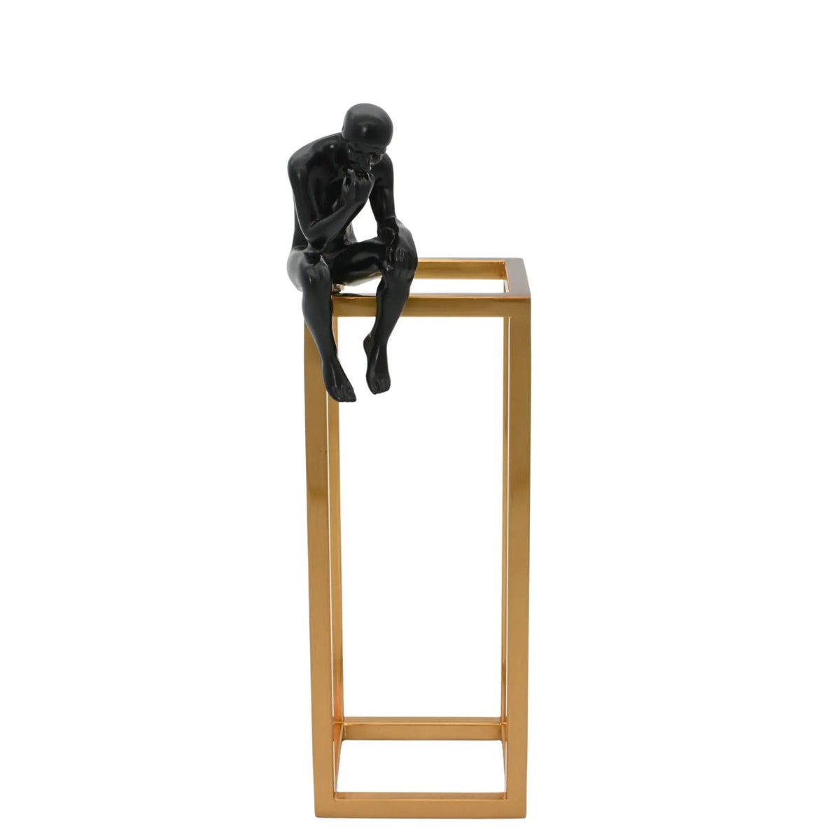 Dekofigur - Moderne figurative Denkerskulptur - Skulptur Architektonische Denker-Sitzfigur Cognitio Aurea