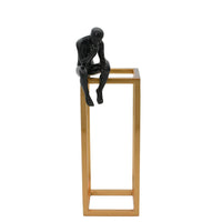 Dekofigur - Moderne figurative Denkerskulptur - Skulptur Architektonische Denker-Sitzfigur Cognitio Aurea