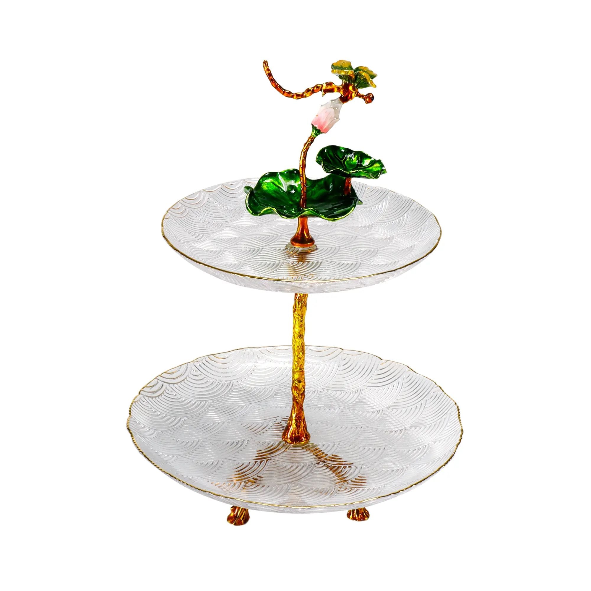 Dessertetagere - zweistufig Glas - Glasetagere klassische Etagere Libelle Default Title