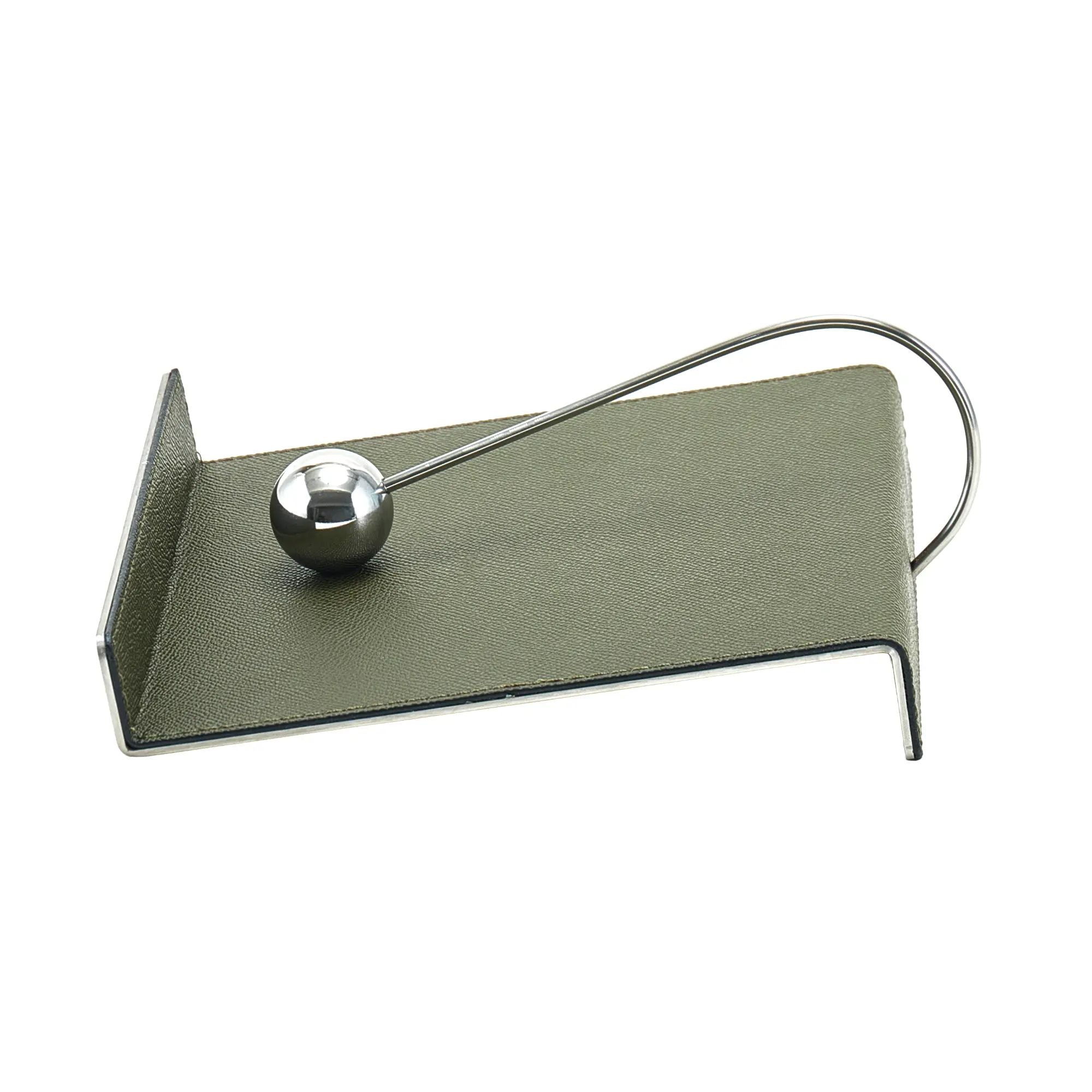 Serviettenhalter - Kunstleder Serviettenablage – Grün mit Edelstahl Kugelhalter – Design-Küchenaccessoire Equilibre Nan