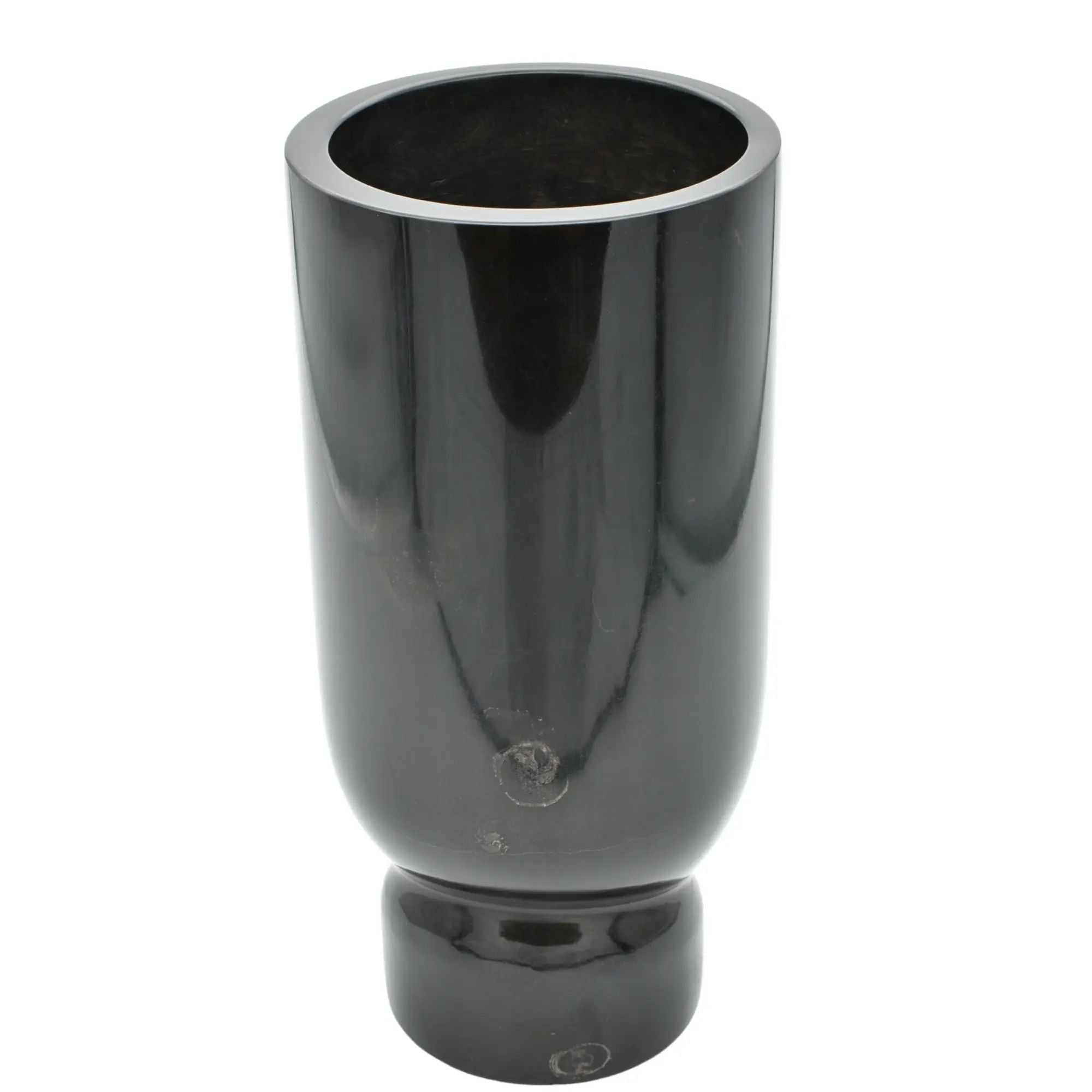 Marmorvase - mit verdrehtem Fuß - Schlichte elegante schwere Designer Marmor Tischvase Élan Noir Default Title