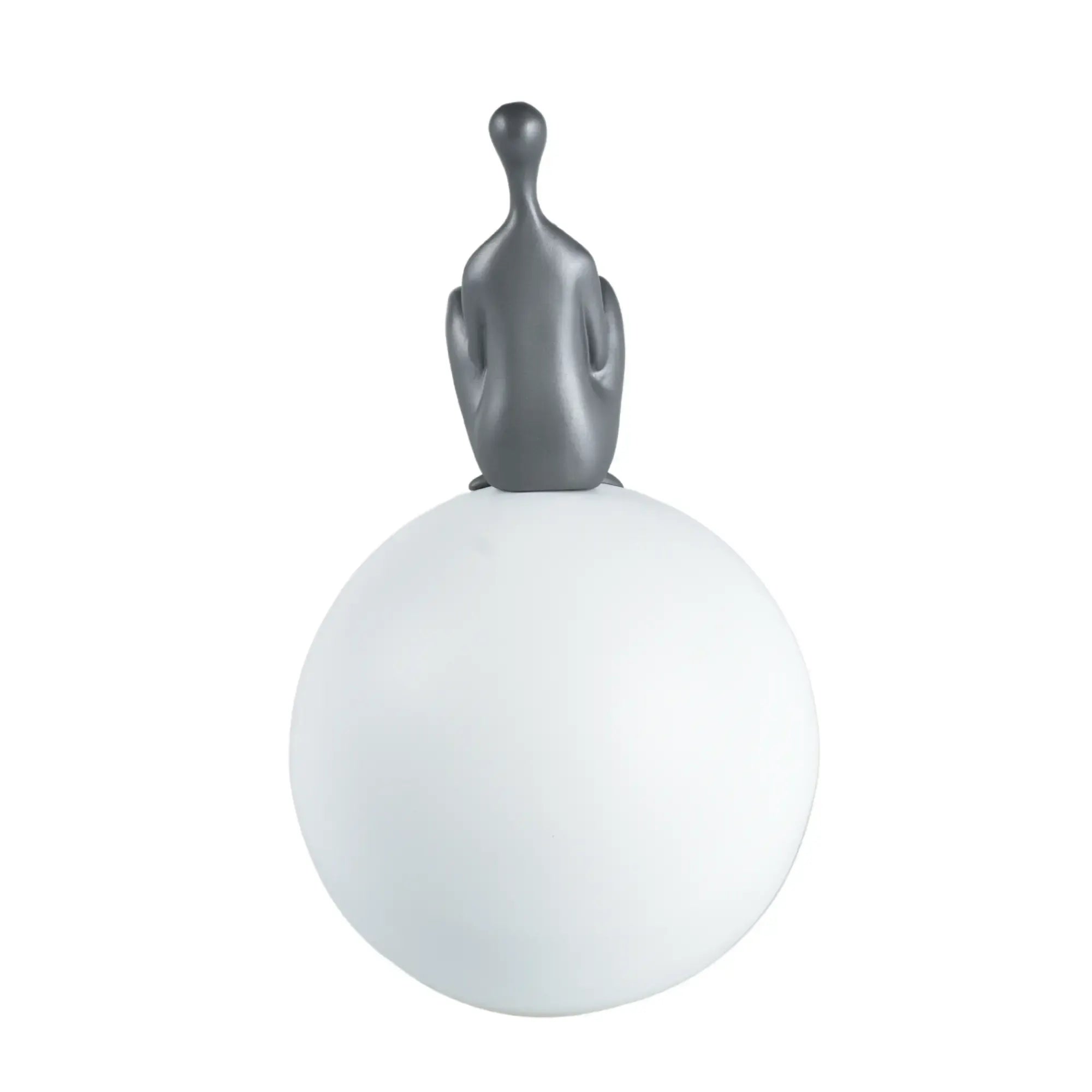 Dekofigur - Mensch auf einer Kugel - Modernes Deko-Objekt Figurenskulptur Réflexion Moderne Grau