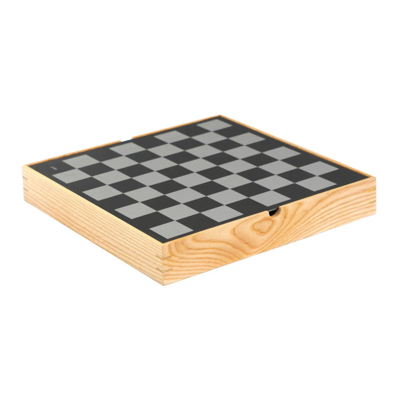 Schachspiel - Skulpturales Brettspiel aus Metall & Holz – Modernes Schach-Set mit figurativen Figuren – Persona Échecs