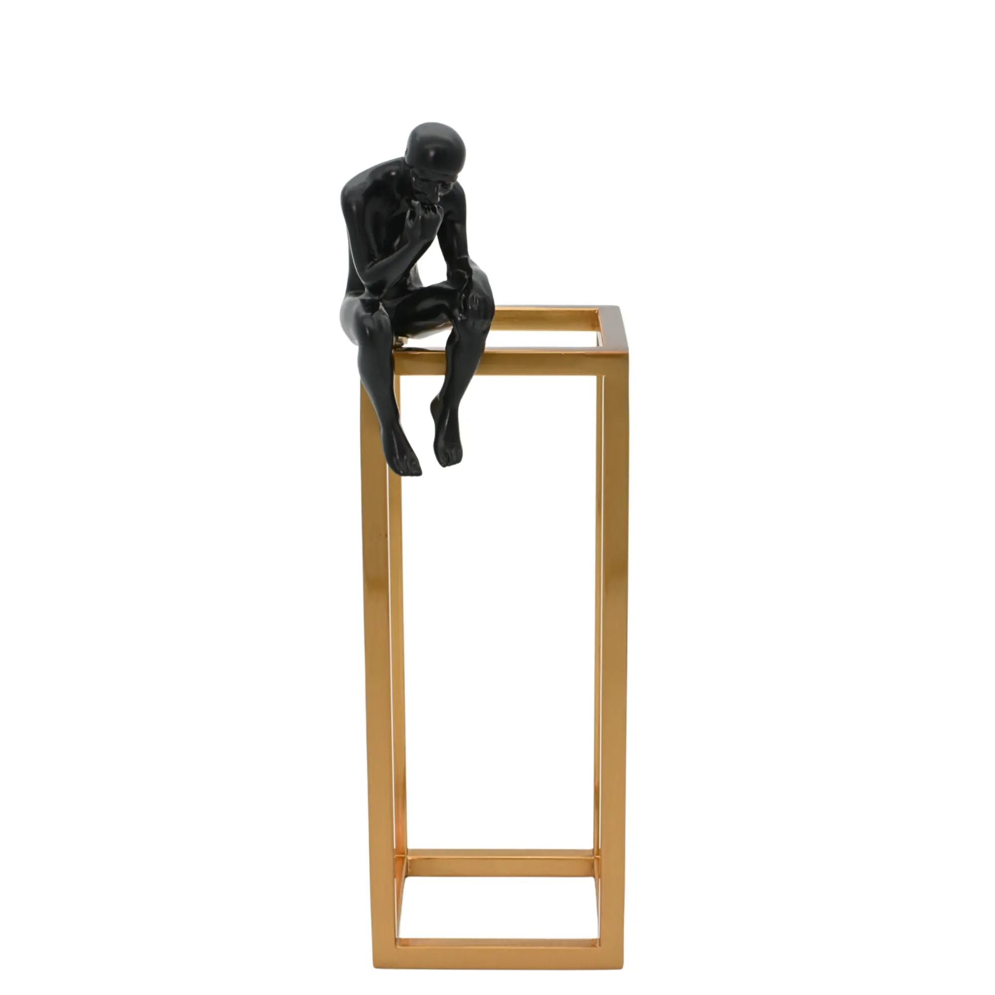 Dekofigur - Moderne figurative Denkerskulptur - Skulptur Architektonische Denker-Sitzfigur Cognitio Aurea Default Title