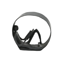 Dekofigur - Skulptur Puristische Kreisfigur Lesender im Ring Orbis Lectio