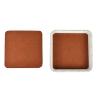 Aufbewahrungsbox - mit Lederdeckel - Quadratische Ablagedose Schmuckkästchen Linea Luxe Square