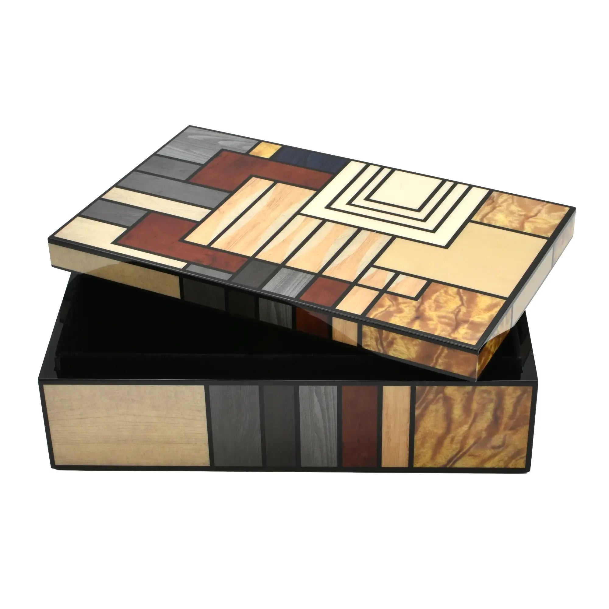 Schmuckbox - Edle Aufbewahrungsbox Intarsien – Art-Deco Schmuckdose – Coffee-Table-Box Mosa Nan