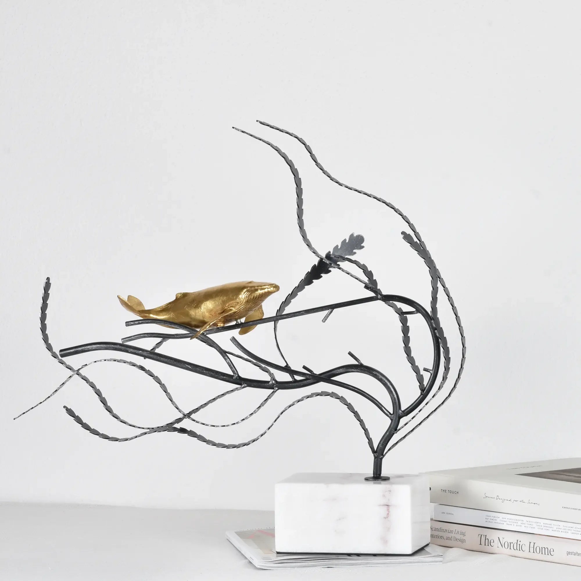 Skulptur - Meeres-Motiv - Deko-Objekt Wal Dekofigur Metall Balena Default Title