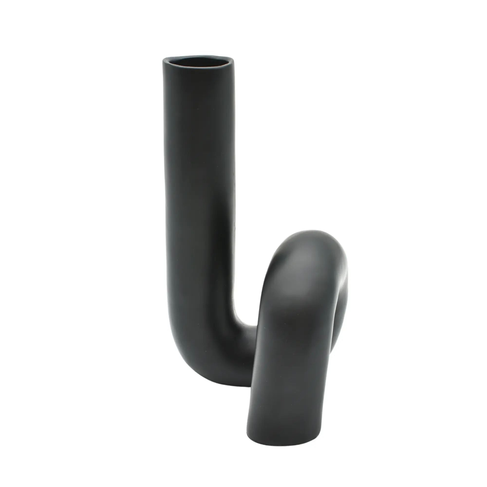 Vase - Elegante Designervase - Designgefäß skulpturale Blumenvase Linea Noire Eon Default Title