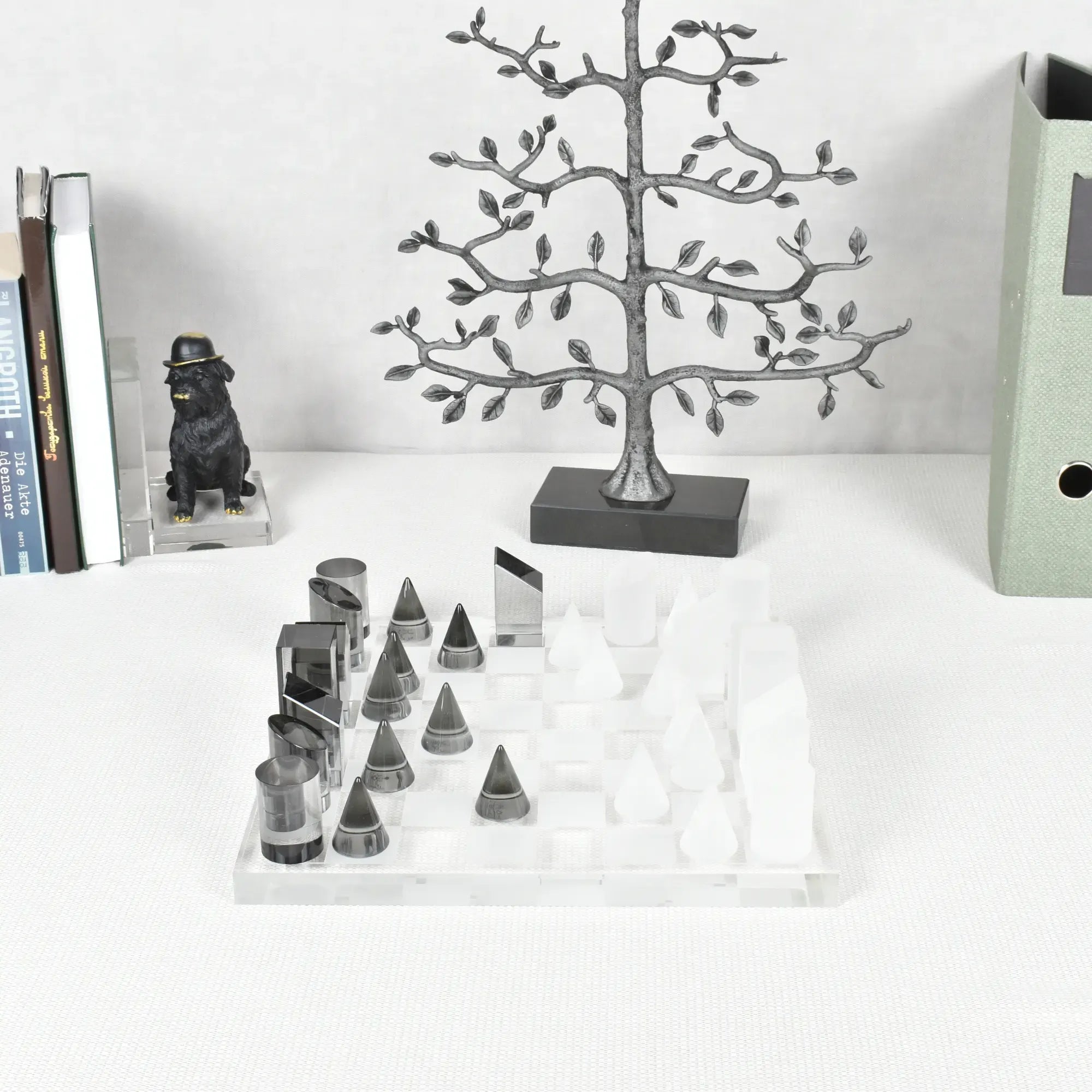 Schachspiel - aus Kristall und Acryl - Modernes Schachspiel edles Glas-Tischspiel Kristall Luxe