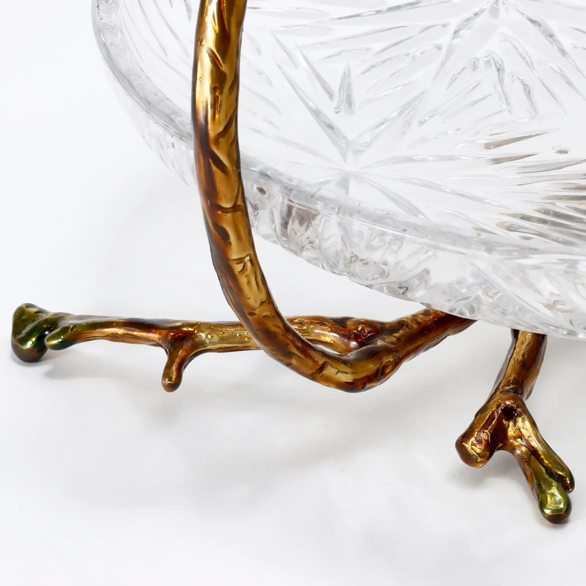 Dessertetagere - zweistufig Glas - Dessertteller klassische Etagere Vögel