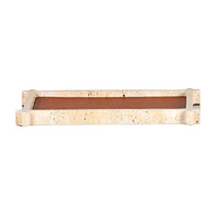 Marmortablett - Elegantes Servier- und Ablagetablett Travertino Cuir Quadrato