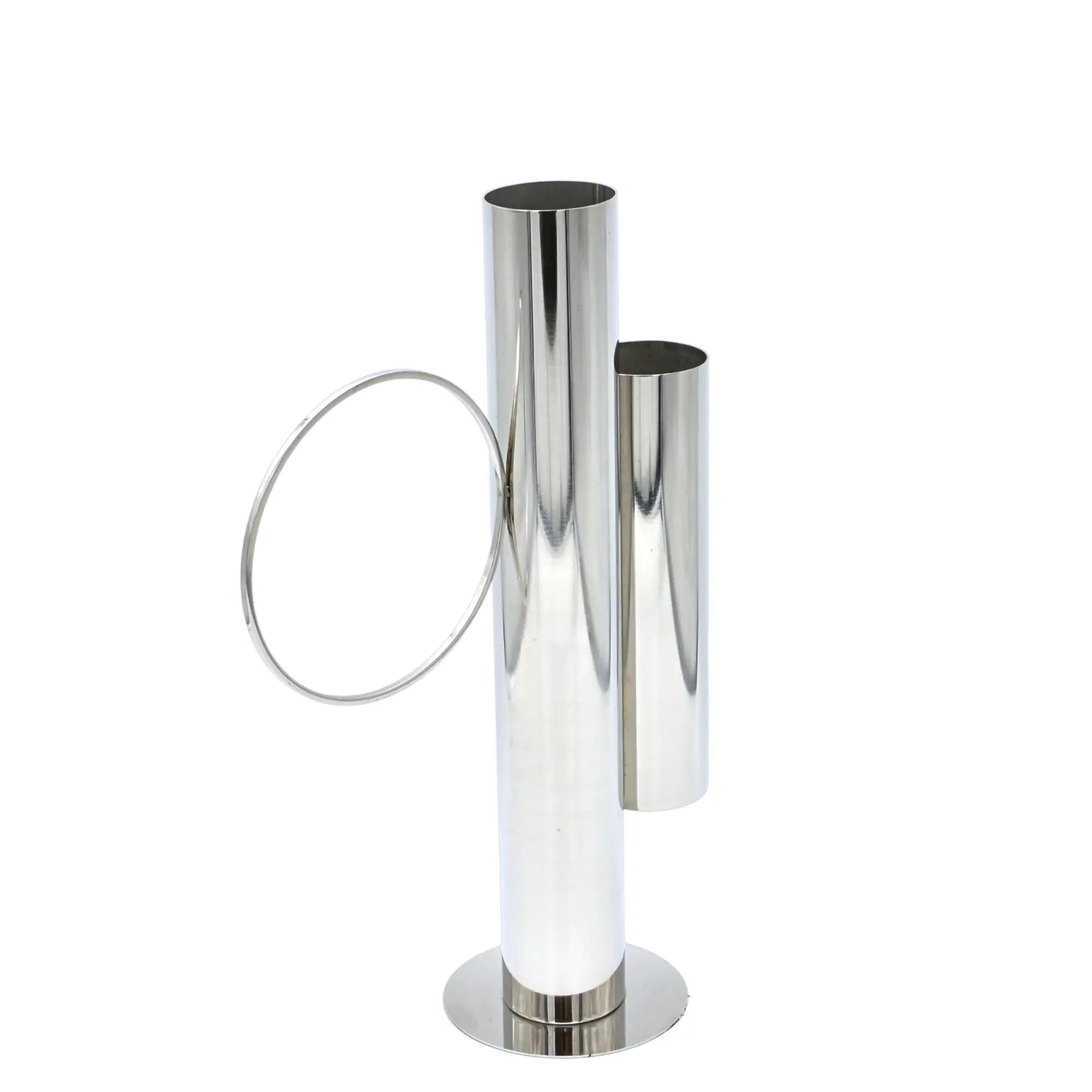 Edelstahlvase - Moderne Dekovase in skulpturaler Form - Architektonische Standvase Gemini Anello Default Title