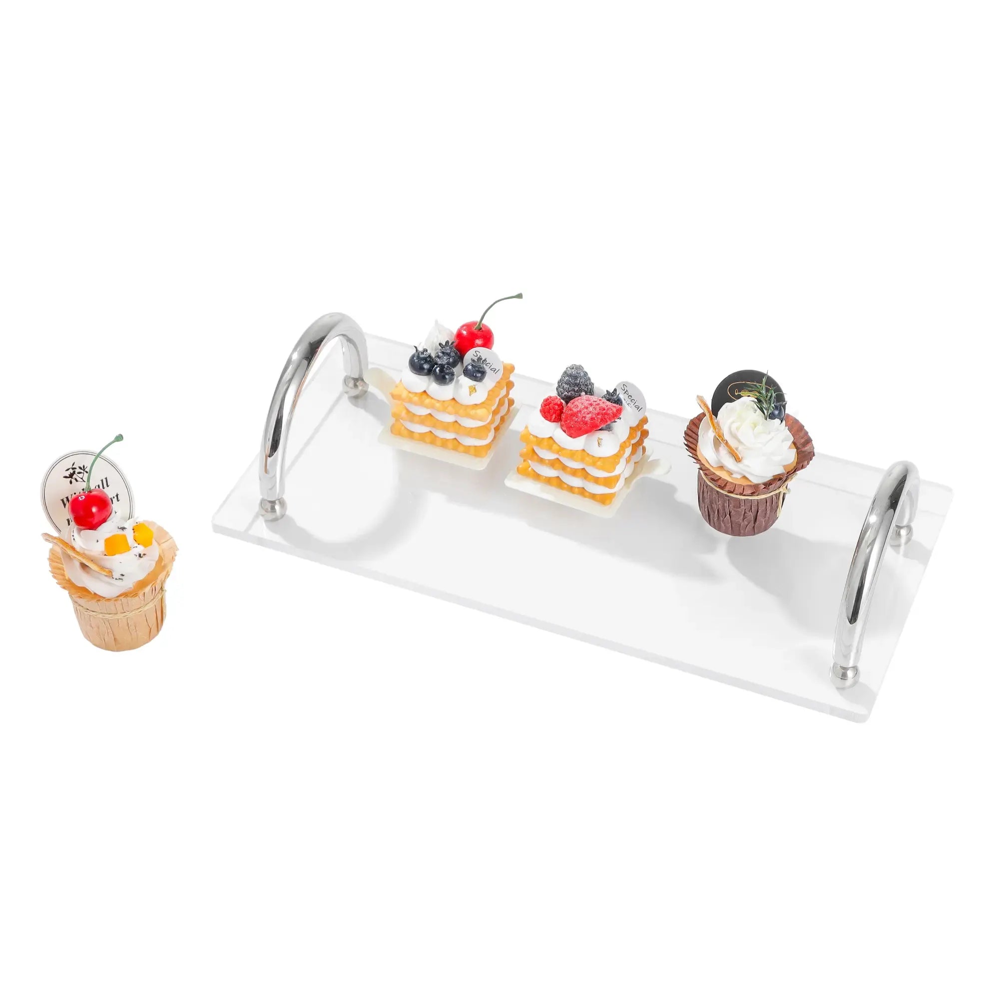 Serviertablett - Acryl mit Griff - Transparentes Tragetablett Duo