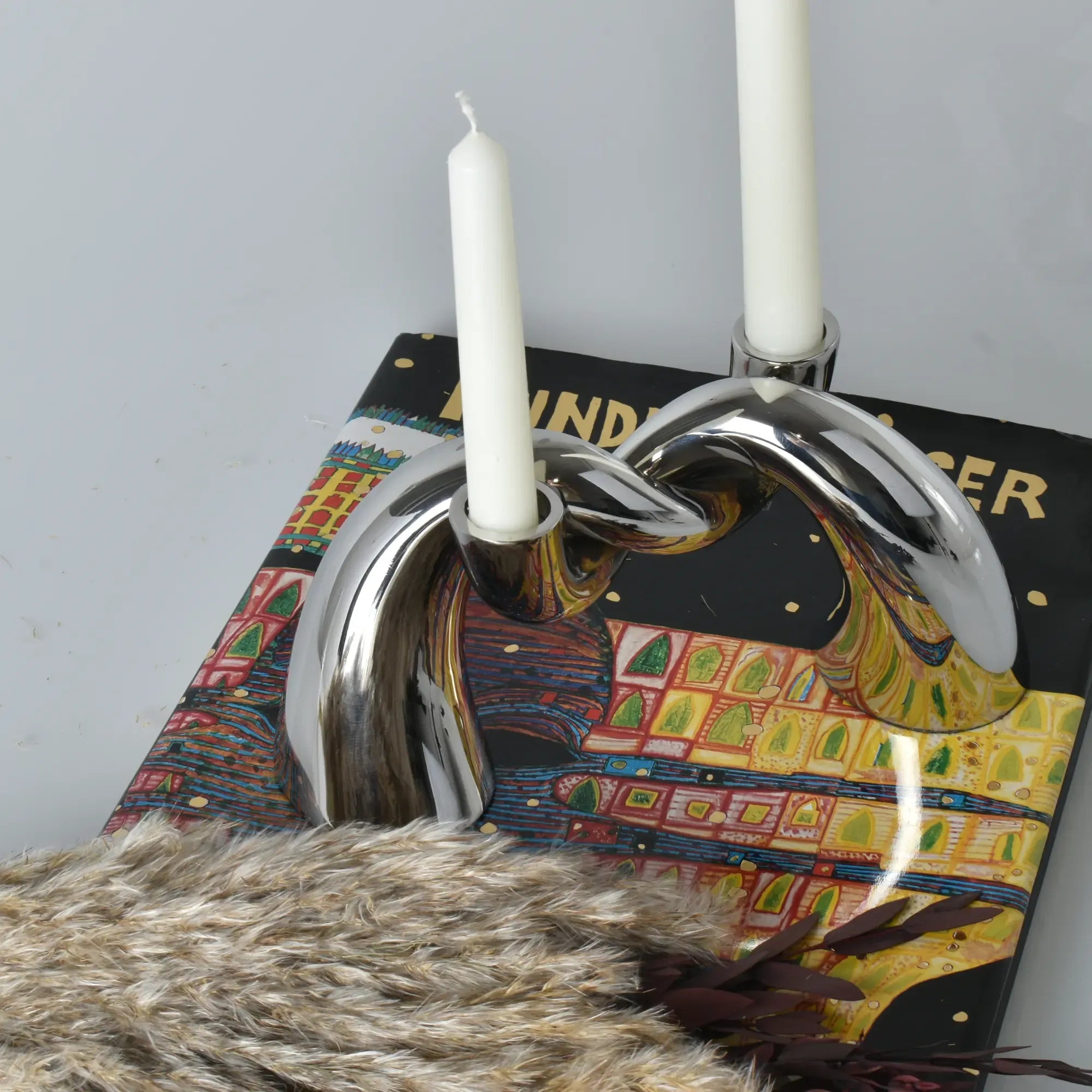 Kerzenständer - Knotendesign - Zweiarmiger Kerzenhalter Glänzender Dekokerzenständer Twist Default Title