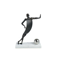 Dekofigur - auf Marmorsockel - Sportlerfigur Athletenstatue Portero