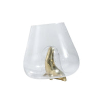 Glasvase - für Dekoration - Glas Gefäss, Runde große Deko Vase Sea Lion