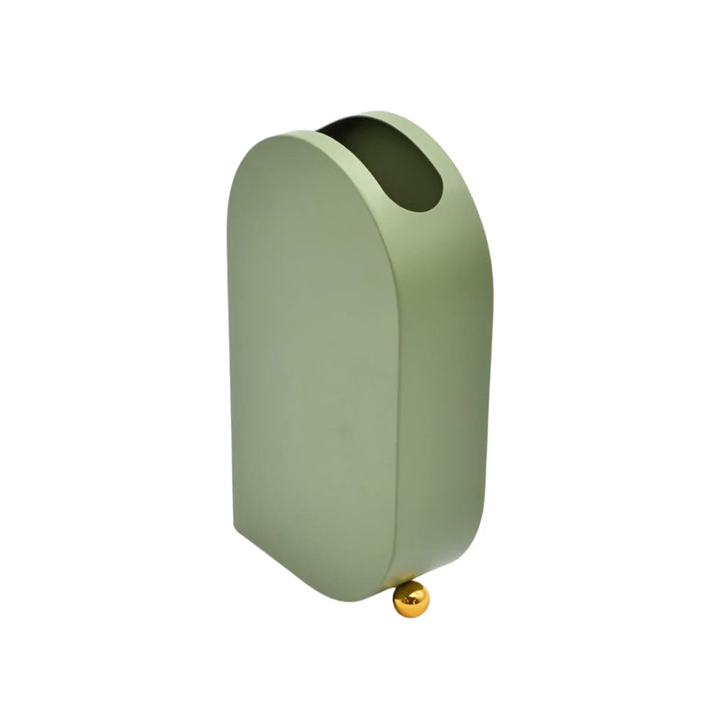 Edelstahlvase - Moderne Designer-Tischvase - Skulpturale Standvase Sfera Aurea