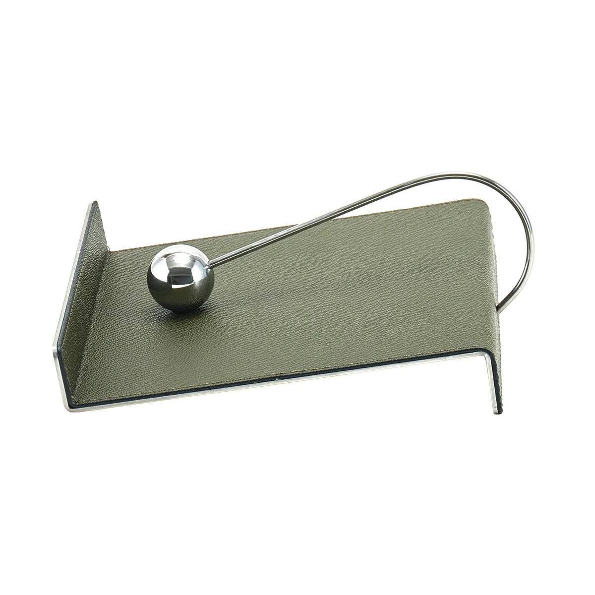 Serviettenhalter - Kunstleder Serviettenablage – Grün mit Edelstahl Kugelhalter – Design-Küchenaccessoire Equilibre